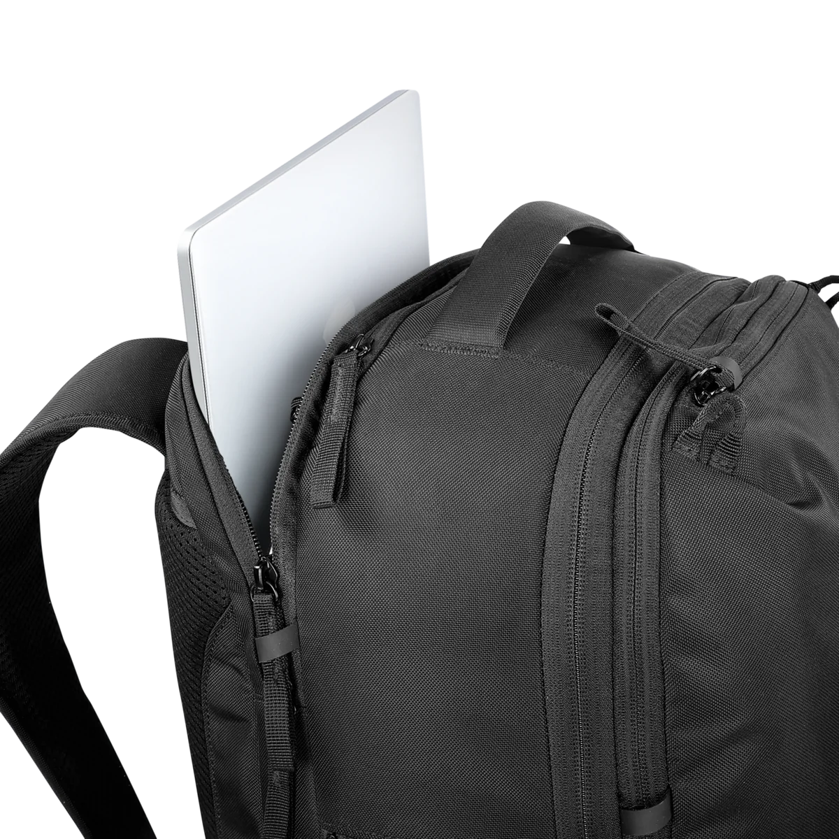 Laptop partly inserted into the padded Daily Dash sleeve